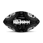 Black And White Wicca Evil Skull Print Rugby Ball