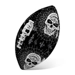 Black And White Wicca Evil Skull Print Rugby Ball