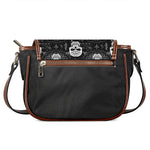 Black And White Wicca Evil Skull Print Saddle Bag