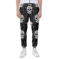 Black And White Wicca Evil Skull Print Joggers