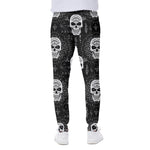 Black And White Wicca Evil Skull Print Scuba Joggers