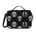 Black And White Wicca Evil Skull Print Shoulder Strap Bible Bag
