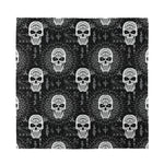Black And White Wicca Evil Skull Print Silk Bandana