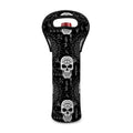 Black And White Wicca Evil Skull Print Single Neoprene Wine Tote
