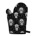 Black And White Wicca Evil Skull Print Single Oven Mitt