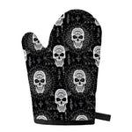 Black And White Wicca Evil Skull Print Single Oven Mitt