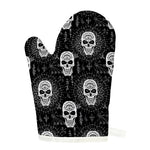 Black And White Wicca Evil Skull Print Single Oven Mitt