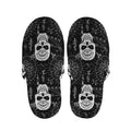 Black And White Wicca Evil Skull Print Slippers