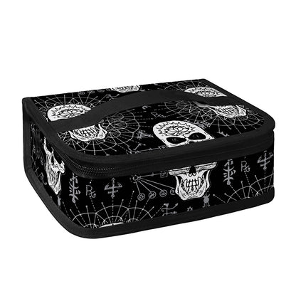 Black And White Wicca Evil Skull Print Small Lunch Bag