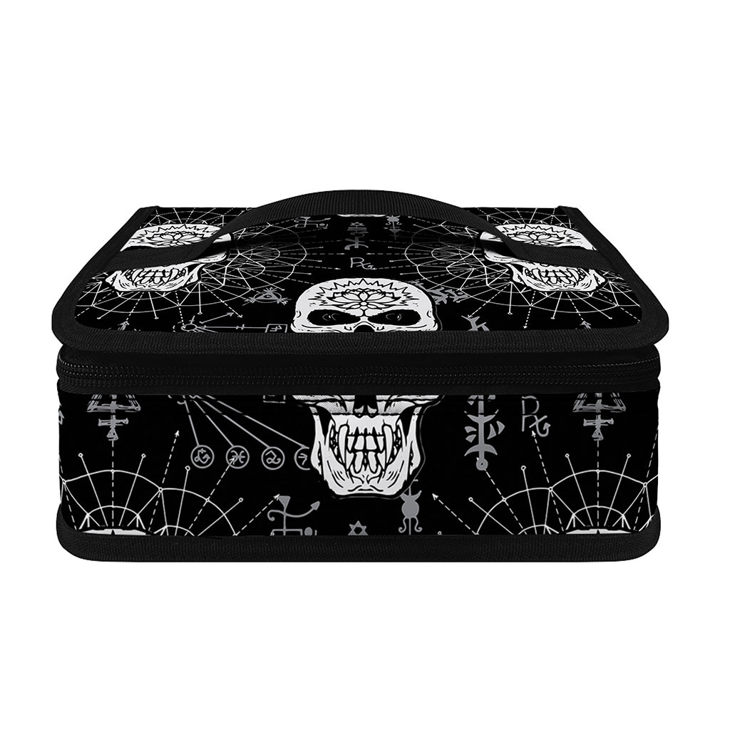 Black And White Wicca Evil Skull Print Small Lunch Bag