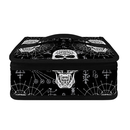 Black And White Wicca Evil Skull Print Small Lunch Bag