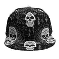 Black And White Wicca Evil Skull Print Snapback Cap