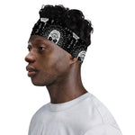 Black And White Wicca Evil Skull Print Sports Headband