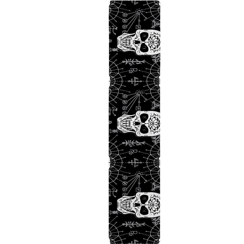 Black And White Wicca Evil Skull Print Table Runner