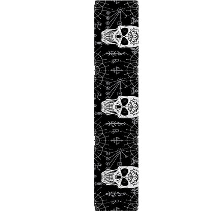 Black And White Wicca Evil Skull Print Table Runner