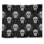 Black And White Wicca Evil Skull Print Tapestry