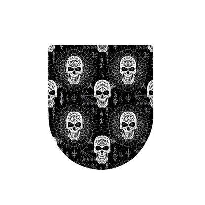 Black And White Wicca Evil Skull Print Toilet Lid Cover