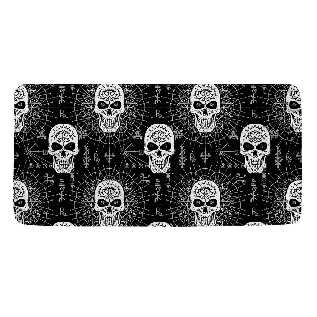 Black And White Wicca Evil Skull Print Towel