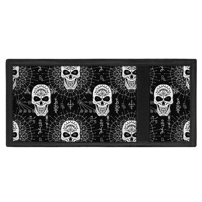 Black And White Wicca Evil Skull Print Trifold Wallet