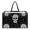 Black And White Wicca Evil Skull Print Utility Tote Bag