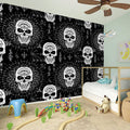 Black And White Wicca Evil Skull Print Wall Sticker