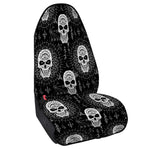 Black And White Wicca Evil Skull Print Waterproof Car Seat Cover