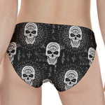 Black And White Wicca Evil Skull Print Women's Panties