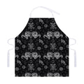 Black And White Wicca Gothic Print Adjustable Apron