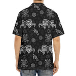 Black And White Wicca Gothic Print Aloha Shirt