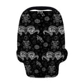 Black And White Wicca Gothic Print Baby Seat Cover