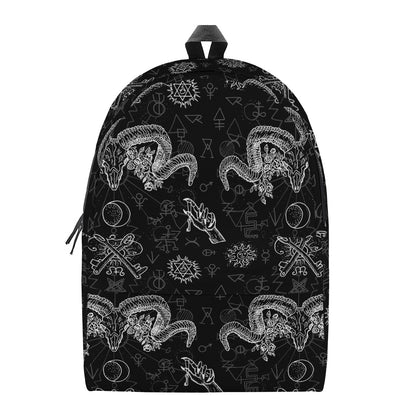 Black And White Wicca Gothic Print Backpack