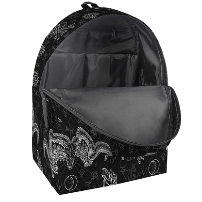 Black And White Wicca Gothic Print Backpack