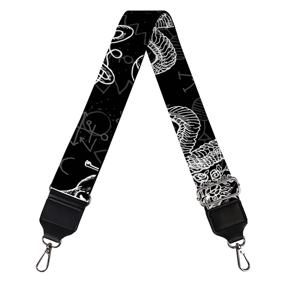 Black And White Wicca Gothic Print Bag Strap