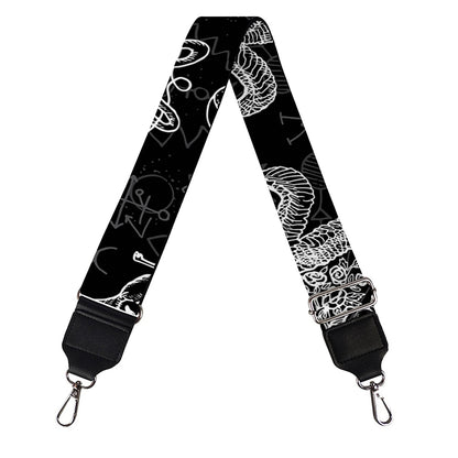 Black And White Wicca Gothic Print Bag Strap