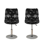 Black And White Wicca Gothic Print Bar Stool Covers