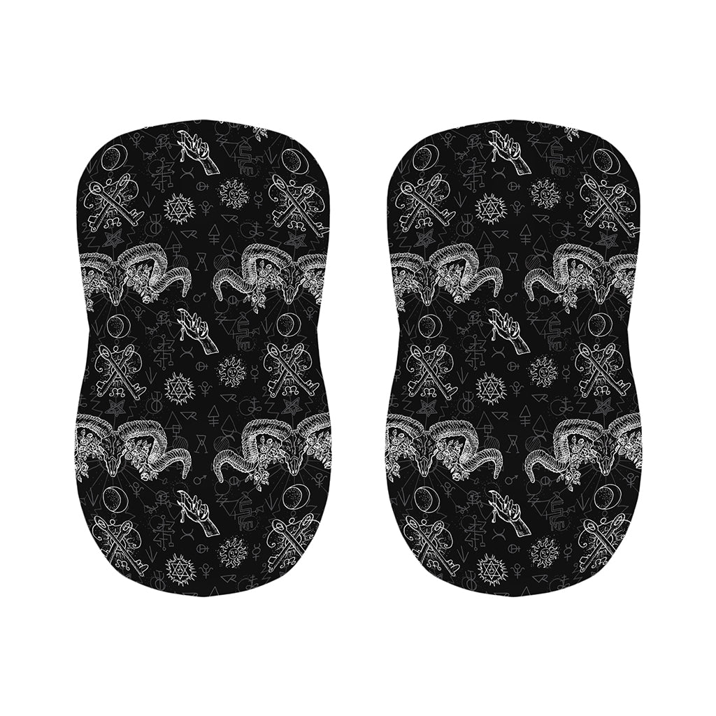 Black And White Wicca Gothic Print Bar Stool Covers