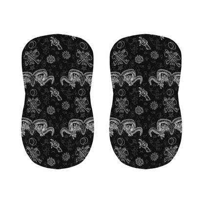 Black And White Wicca Gothic Print Bar Stool Covers