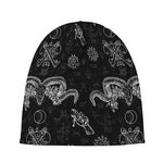 Black And White Wicca Gothic Print Beanie