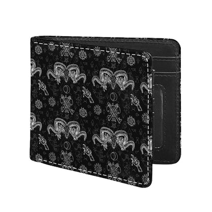 Black And White Wicca Gothic Print Bifold Wallet