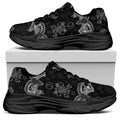 Black And White Wicca Gothic Print Black Chunky Shoes