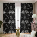 Black And White Wicca Gothic Print Dimout Pencil Pleat Curtains