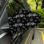 Black And White Wicca Gothic Print Car Side Mirror Covers