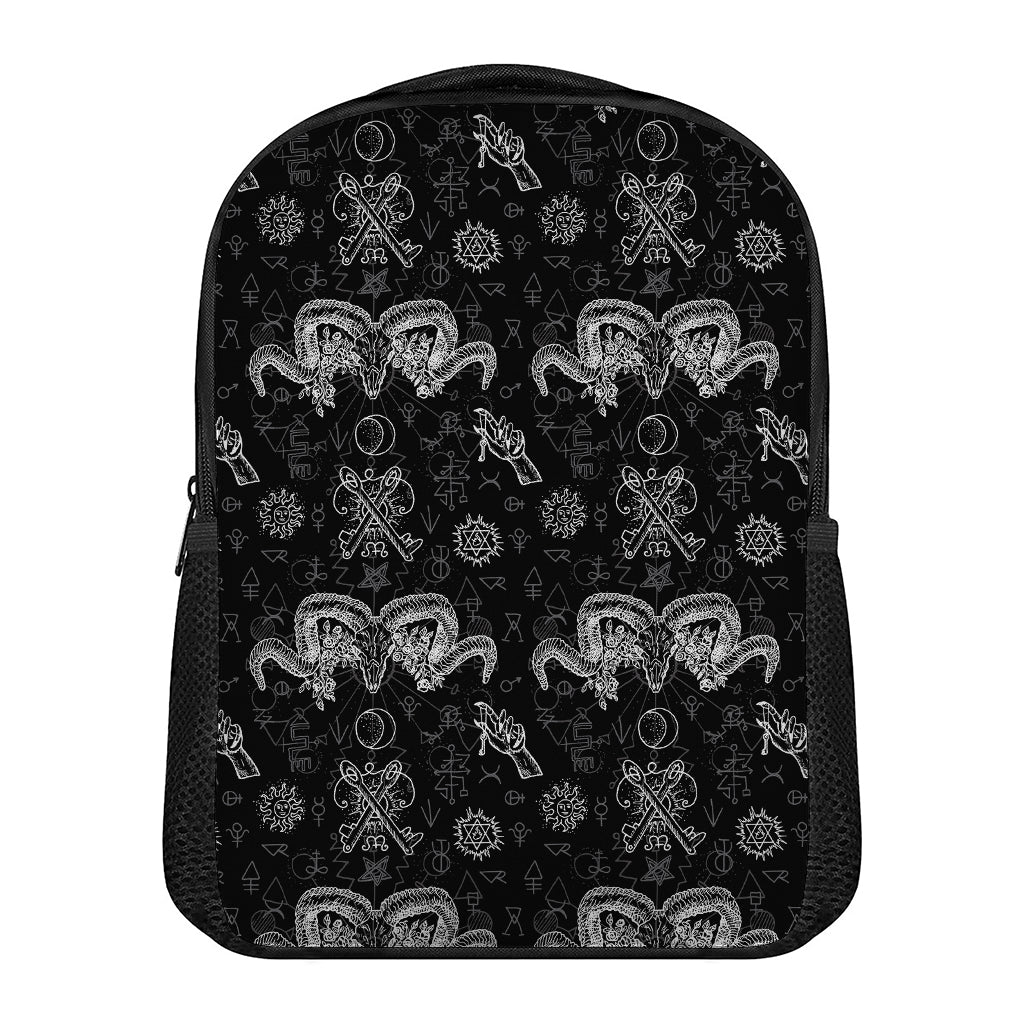 Black And White Wicca Gothic Print Casual Backpack