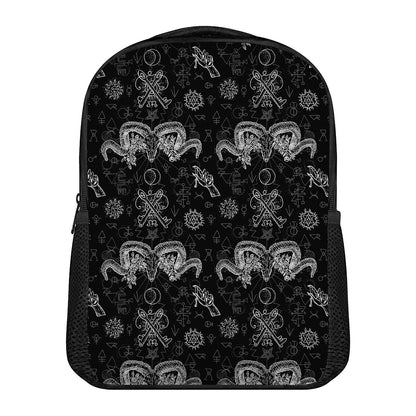 Black And White Wicca Gothic Print Casual Backpack
