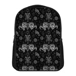 Black And White Wicca Gothic Print Casual Backpack