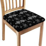Black And White Wicca Gothic Print Chair Cushion Cover