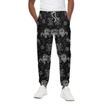 Black And White Wicca Gothic Print Cotton Pants
