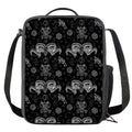 Black And White Wicca Gothic Print Crossbody Lunch Bag
