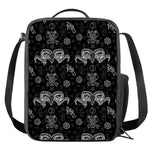 Black And White Wicca Gothic Print Crossbody Lunch Bag