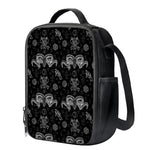 Black And White Wicca Gothic Print Crossbody Lunch Bag